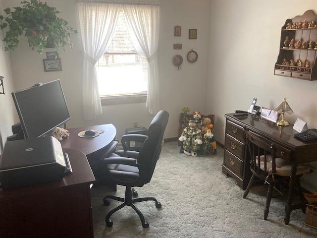 view of carpeted office