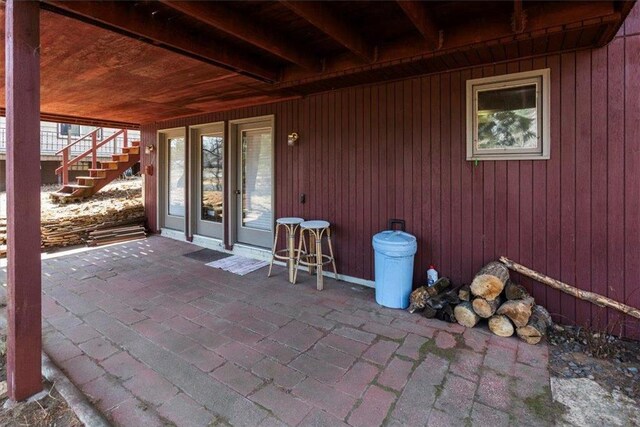 607 Cross Ave, Amery, WI 54001 - view of patio featuring stairs
