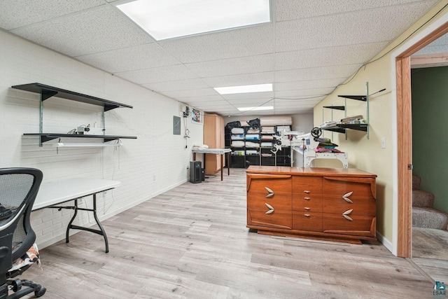 68485 N George St, Iron River, WI 54847 - office space with a paneled ceiling and light wood finished floors