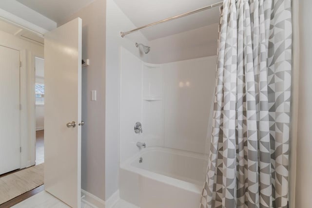 1501 Walls St, Green Bay, WI 54304 - bathroom featuring shower / bath combination with curtain and baseboards
