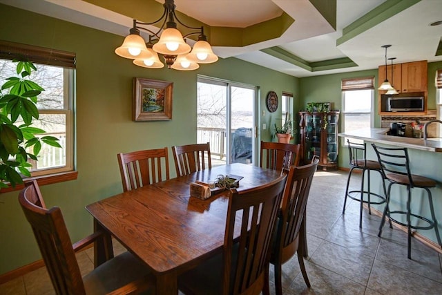 446 County Road Bb, Marshall, WI 53559 - dining space with a chandelier and baseboards