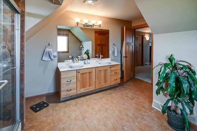 446 County Road Bb, Marshall, WI 53559 - full bathroom with a shower stall, a sink, and double vanity