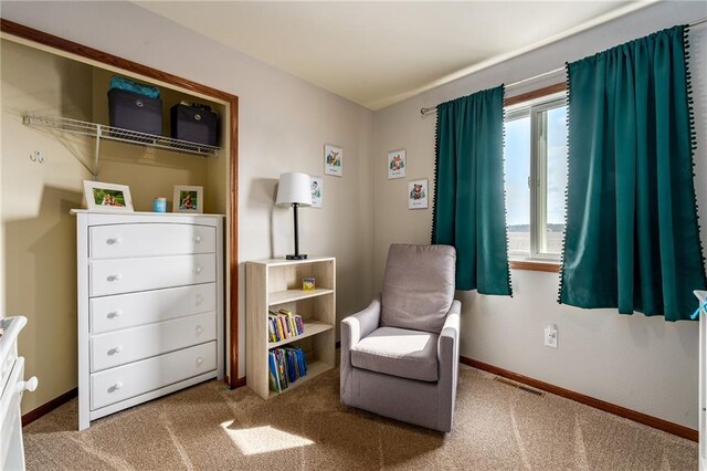 306 Dunn St, Colfax, WI 54730 - living area with carpet flooring, visible vents, and baseboards