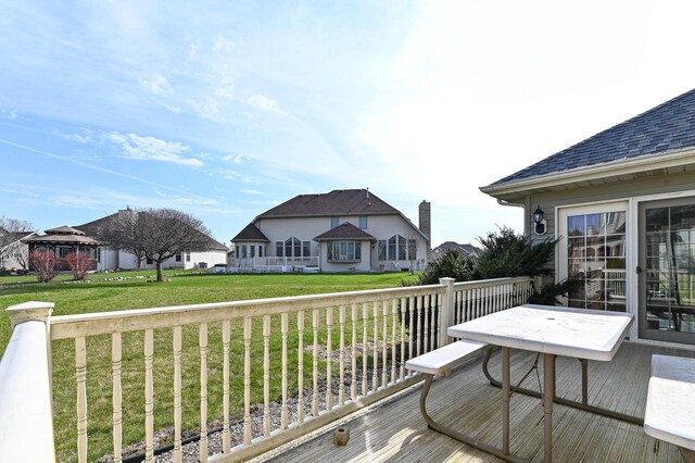 2421 Dover Ln, Mount Pleasant, WI 53406 - wooden terrace featuring a lawn