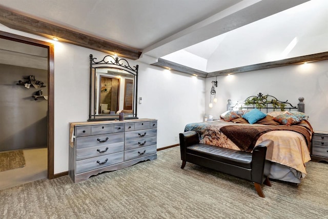 1545 County Rd I, Oshkosh, WI 54902 - bedroom with baseboards, carpet, and lofted ceiling