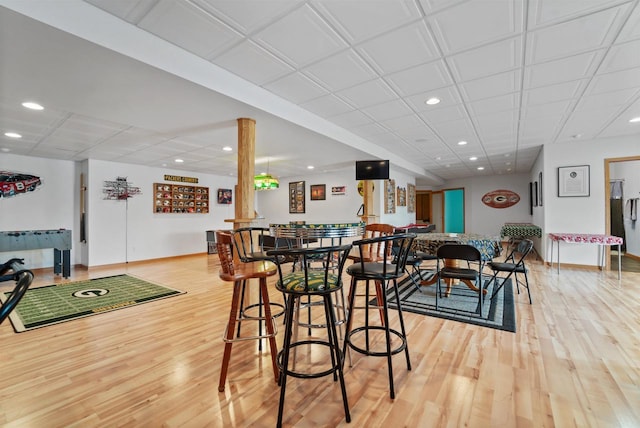 1495 Cattail Ln, Fond Du Lac, WI 54937 - dining area featuring light wood-style flooring, recessed lighting, and baseboards