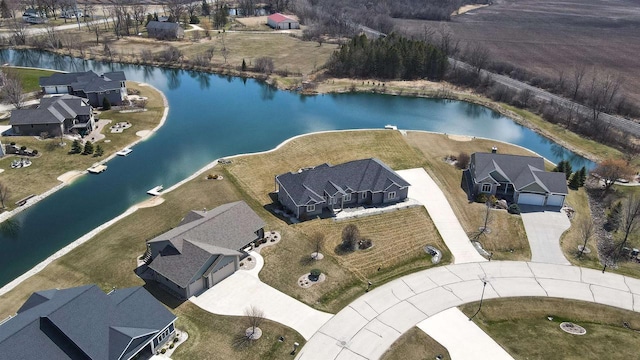 1495 Cattail Ln, Fond Du Lac, WI 54937 - bird's eye view featuring a residential view and a water view