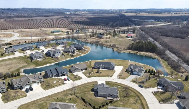 1495 Cattail Ln, Fond Du Lac, WI 54937 - birds eye view of property with a water view and a residential view