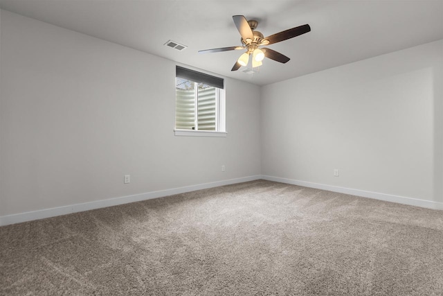 5096 N Milkweed Trl, Appleton, WI 54913 - unfurnished room featuring visible vents, baseboards, a ceiling fan, and carpet