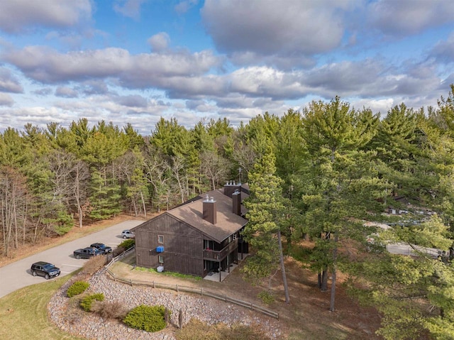 aerial view with a view of trees