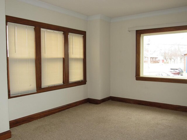 1125 N 22nd St, Superior, WI 54880 - unfurnished room featuring carpet flooring, baseboards, and crown molding