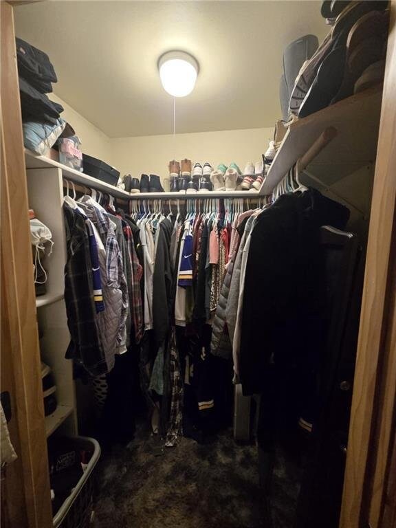 E8577 N County Rd, Elk Mound, WI 54739 - walk in closet featuring carpet