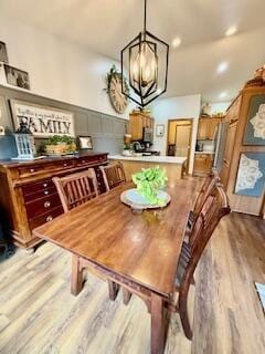1330 Harvest Cir, Holmen, WI 54636 - dining space with wood finished floors and a chandelier