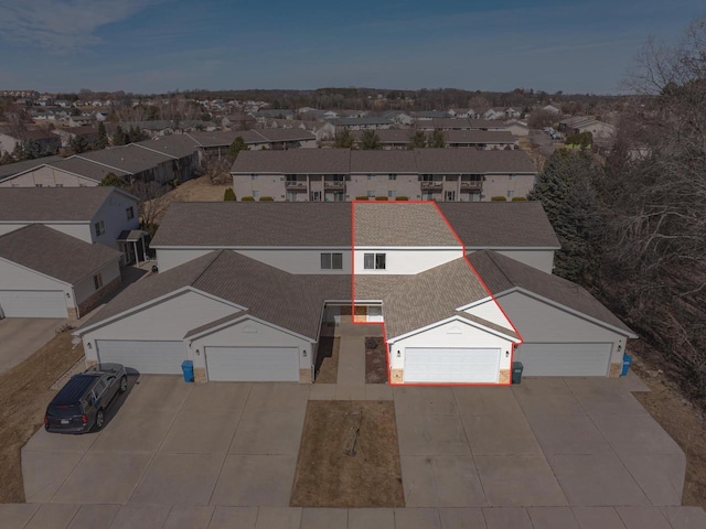 aerial view with a residential view