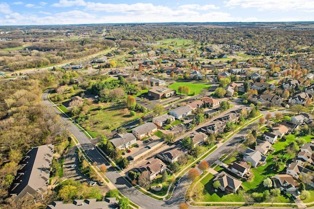 aerial view with a residential view