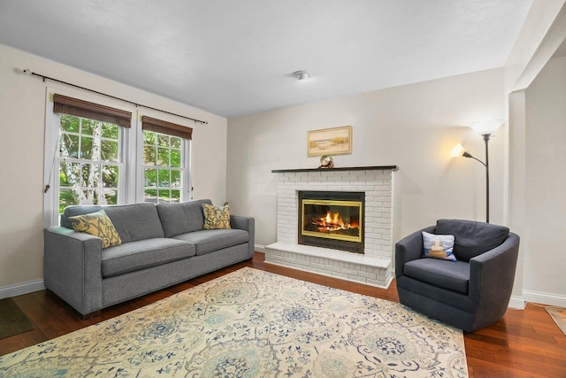 2 Oak Glen Ct, Madison, WI 53717 - living area with wood finished floors, a fireplace, and baseboards