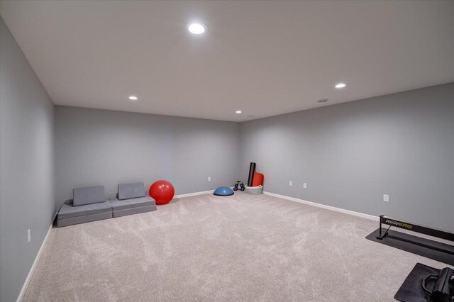 4062 Red Hawk Run, Black Earth, WI 53515 - playroom featuring baseboards, carpet, and recessed lighting