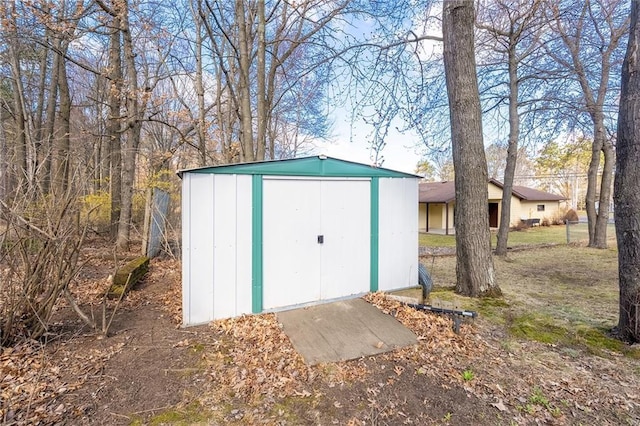 view of shed