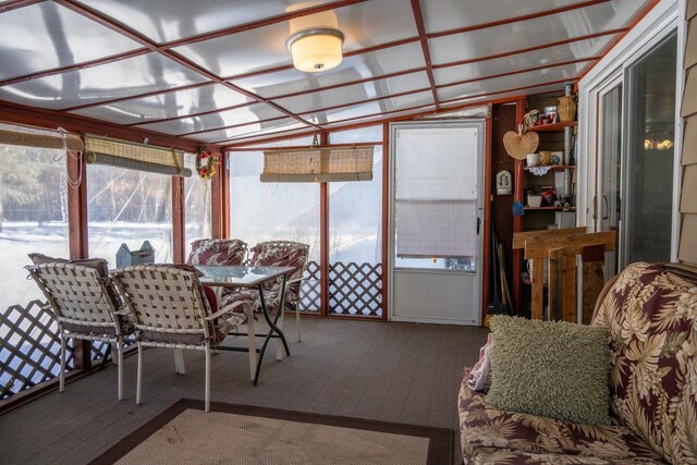 W5384 25th St, Necedah, WI 54646 - sunroom / solarium featuring outdoor dining area