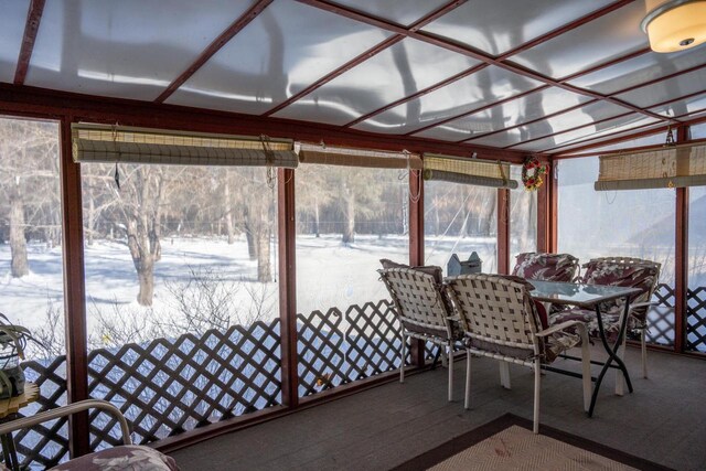 W5384 25th St, Necedah, WI 54646 - sunroom / solarium featuring outdoor dining area