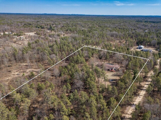 W5384 25th St, Necedah, WI 54646 - birds eye view of property with a forest view