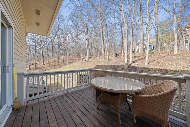 1066 Edinborough Ct, Lake Geneva, WI 53147 - wooden terrace featuring outdoor dining area