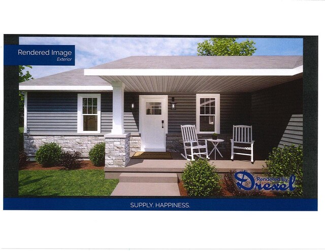 LOT3CSM7857 Hall St, Ripon, WI 54971 - exterior space with stone siding and covered porch