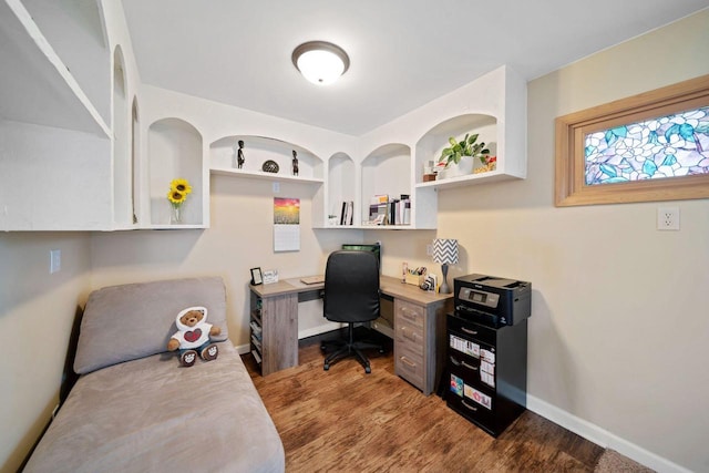 30847 Sun Ct, Burlington, WI 53105 - home office with baseboards and wood finished floors