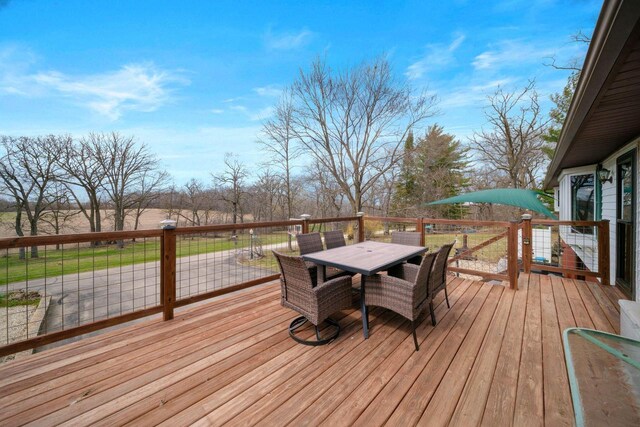 30847 Sun Ct, Burlington, WI 53105 - wooden terrace featuring outdoor dining area