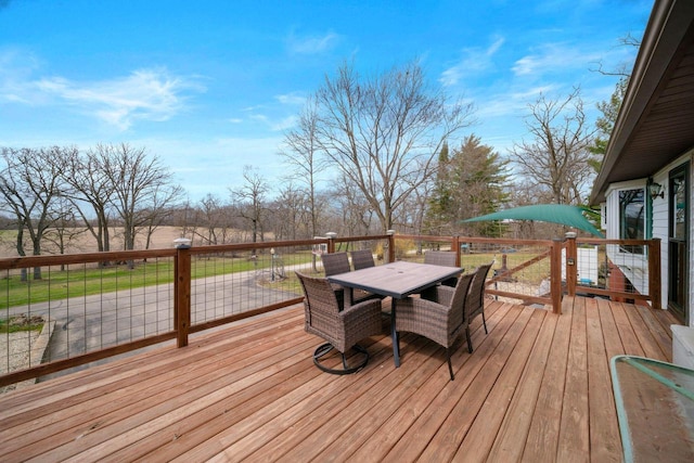 30847 Sun Ct, Burlington, WI 53105 - wooden deck with outdoor dining area