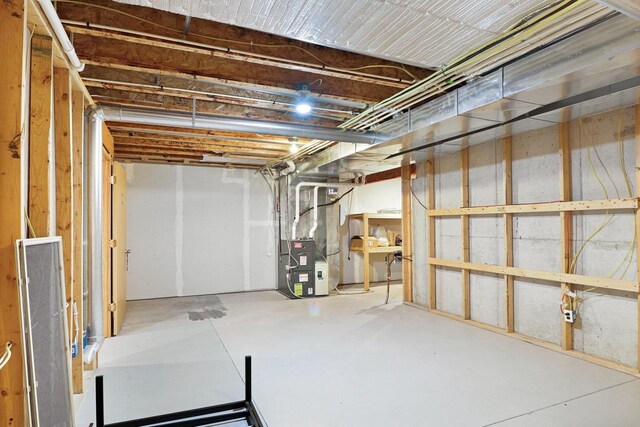 unfinished below grade area with heating unit