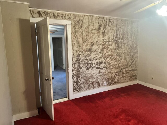 5169 Kratz Rd, Omro, WI 54963 - empty room featuring ceiling fan, baseboards, and carpet floors