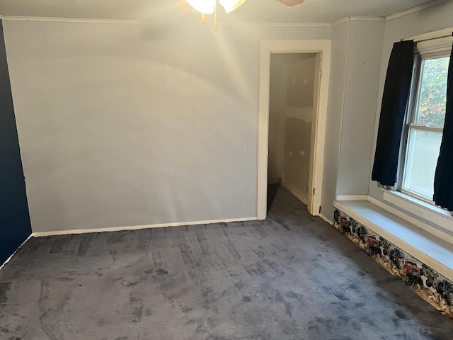 5169 Kratz Rd, Omro, WI 54963 - carpeted spare room with crown molding and a ceiling fan