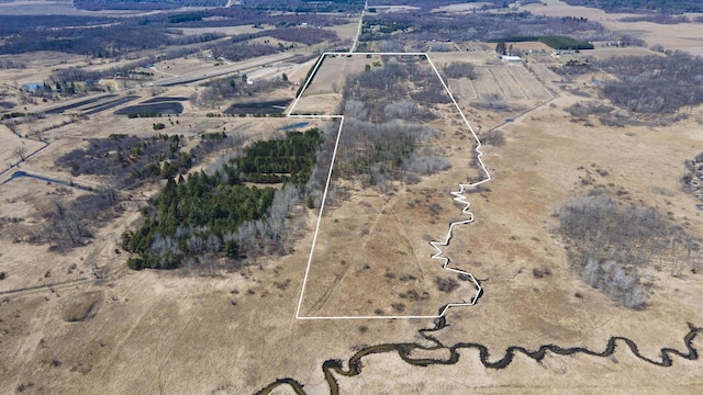 N302 24th Ave, Neshkoro, WI 54960 - aerial view of property and surrounding area with property boundaries highlighted and rural landscape