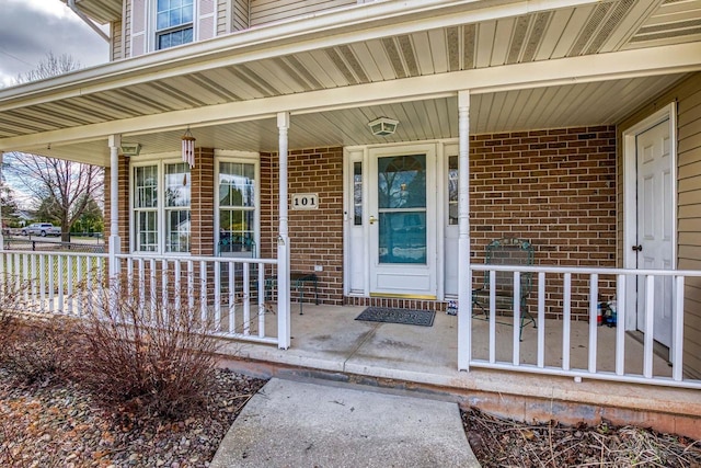 101 Brookview Pl, Combined Locks, WI 54113 - property entrance with covered porch and brick siding