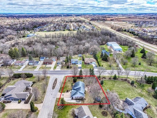 101 Brookview Pl, Combined Locks, WI 54113 - aerial perspective of suburban area featuring property parcel outlined
