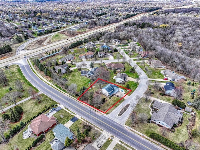 101 Brookview Pl, Combined Locks, WI 54113 - aerial perspective of suburban area with property boundaries highlighted