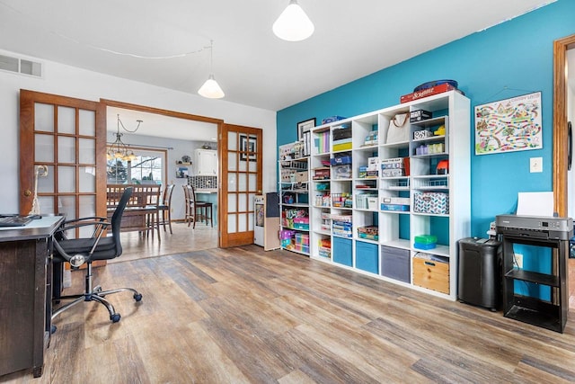 101 Brookview Pl, Combined Locks, WI 54113 - office space featuring french doors and wood finished floors