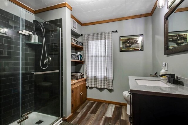 2984 Weirgor Rd, Exeland, WI 54835 - full bath with a shower stall, wood finished floors, and vanity