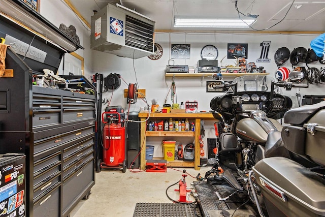 storage area with a heating unit