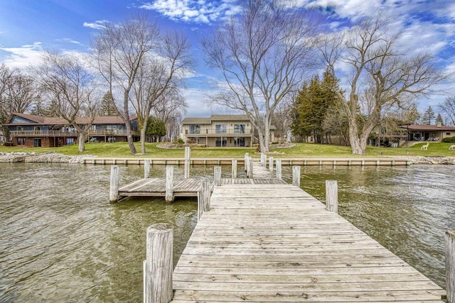2151 Sunrise Dr, Appleton, WI 54914 - dock area with a water view and a yard
