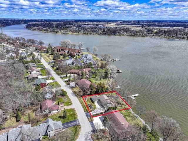 2151 Sunrise Dr, Appleton, WI 54914 - bird's eye view with a residential view and a water view