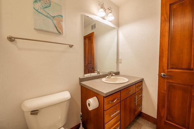201 E Clearfield Ln, Appleton, WI 54913 - half bath featuring toilet, vanity, and tile patterned floors