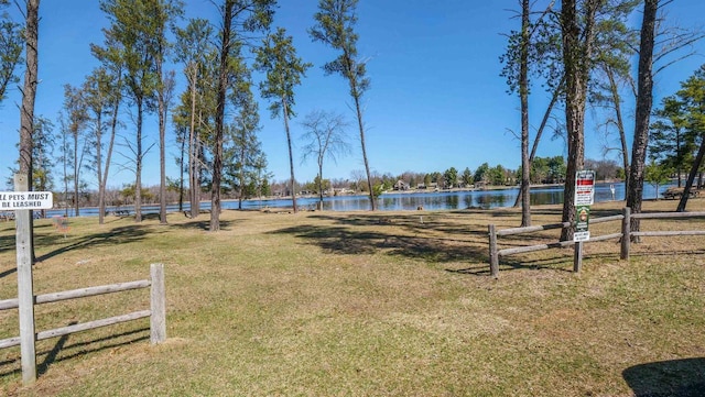 317 Darby Ct, Nekoosa, WI 54457 - view of yard with fence and a water view
