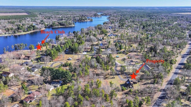 317 Darby Ct, Nekoosa, WI 54457 - drone / aerial view with a water view and a wooded view