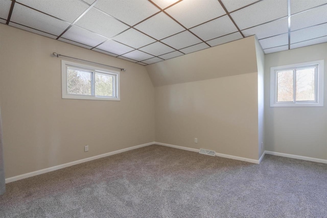 317 Darby Ct, Nekoosa, WI 54457 - additional living space with baseboards, visible vents, and carpet