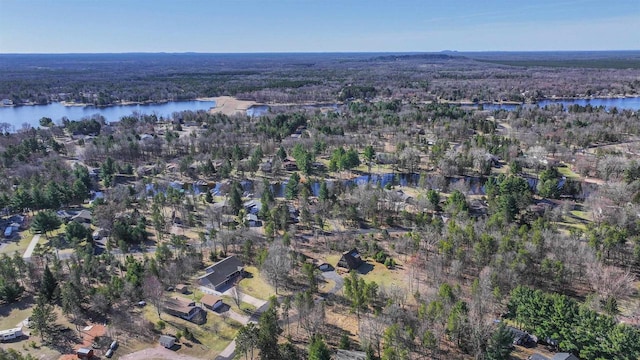 317 Darby Ct, Nekoosa, WI 54457 - birds eye view of property with a view of trees and a water view