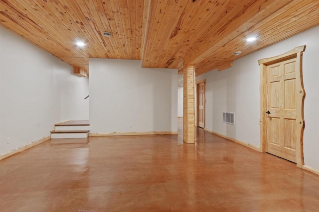 1686 Archer Ave, Nekoosa, WI 54457 - finished below grade area with recessed lighting, wooden ceiling, and baseboards