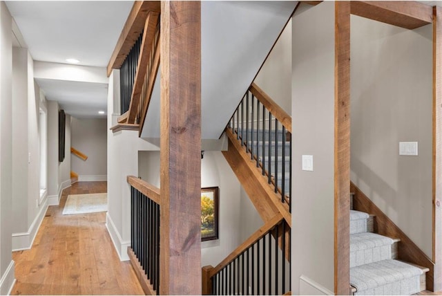 1211 172nd Ave, Balsam Lake, WI 54810 - staircase featuring wood finished floors and recessed lighting