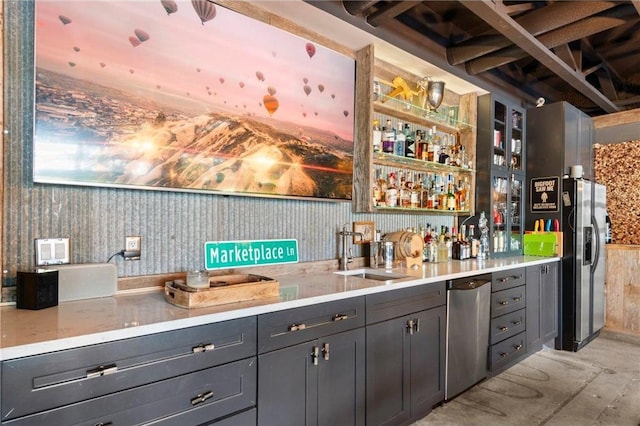 1211 172nd Ave, Balsam Lake, WI 54810 - indoor bar featuring appliances with stainless steel finishes and concrete floors